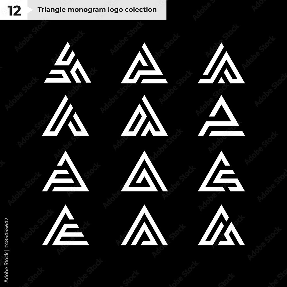 Triangle monogram logo collection concept Triangle monogram logo collection concept