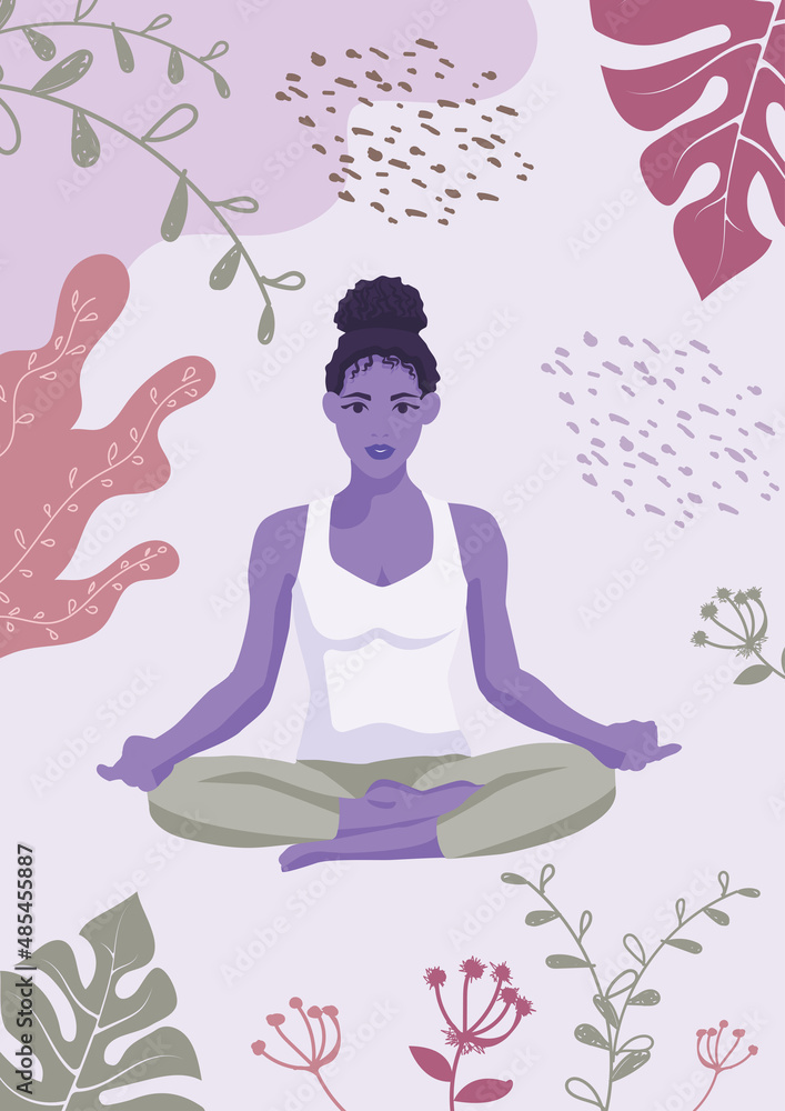 Girl doing yoga in lotus position Girl doing yoga in lotus position