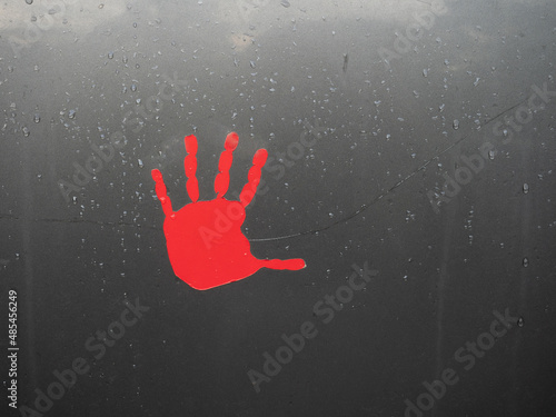 Red Handprint Decal for Missing and  Murdered Indigenous Women and Girls photo