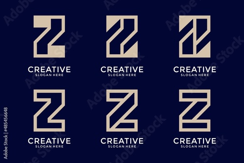 Collection abstract letter z logo design template.