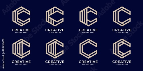 letter c Inspirational monogram logo design template 