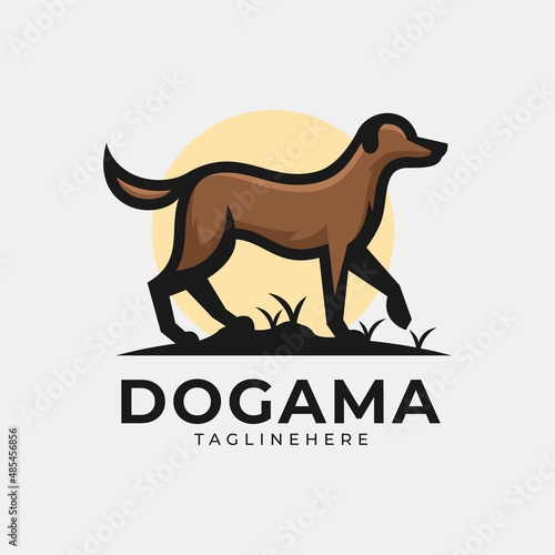 Dog illustration logo concept