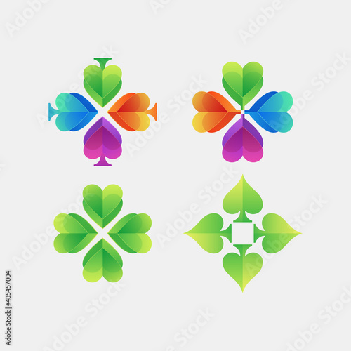 Spade and love colorful logo concept