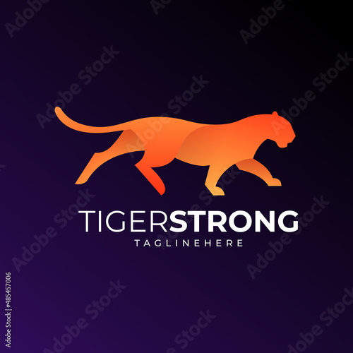 Tiger strong colorful logo concept
