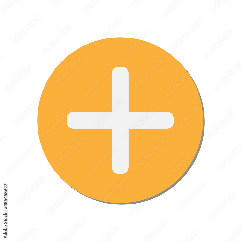 Add, plus, medical cross round button. Flat vector icon. Cartoon minimal style. Add, plus, medical cross round button. Flat vector icon. Cartoon minimal style.