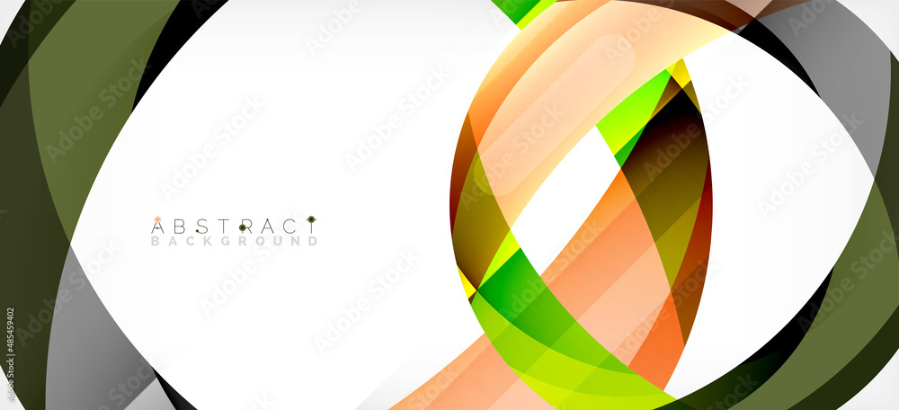 Obraz premium Color circle shapes, minimal geometric background. Trendy dynamic composition. Vector Illustration For Wallpaper, Banner, Background, Landing Page