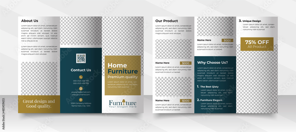 Interior Trifold Brochure Layout For Furniture