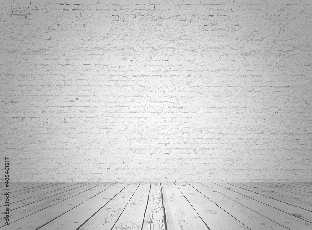 Fototapeta premium gray interior with brick wall