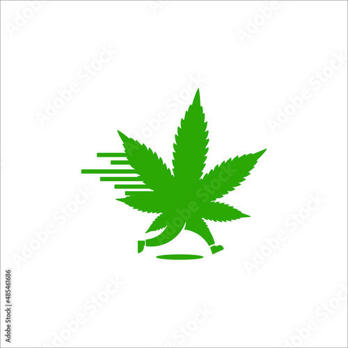 cannabis leaf vector illustration icon ,delivery, logo vecktor