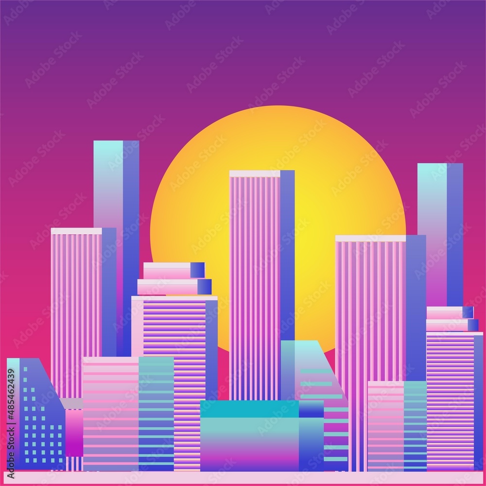 City Landscape Panorama Vector Illustration