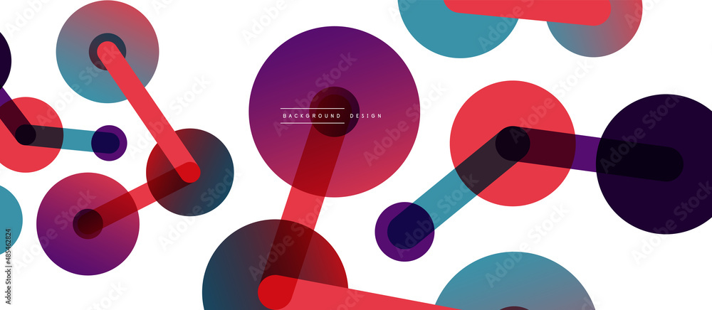 Abstract background. Round dots connected by lines. Trendy techno business template for wallpaper, banner, background or landing Abstract background. Round dots connected by lines. Trendy techno business template for wallpaper, banner, background or landing