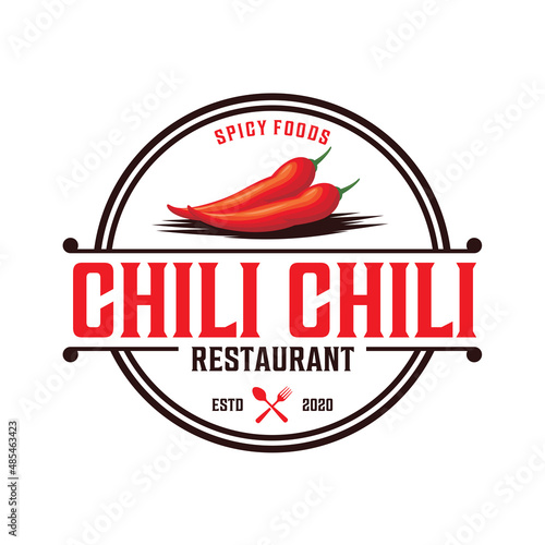 Red chili pepper logo template