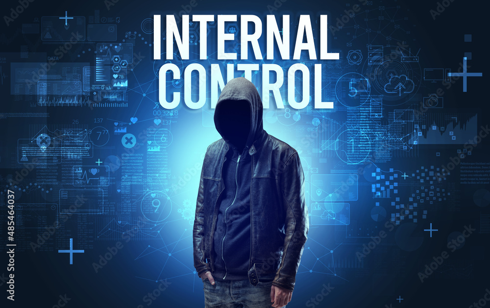 Faceless man with online security concept Faceless man with online security concept