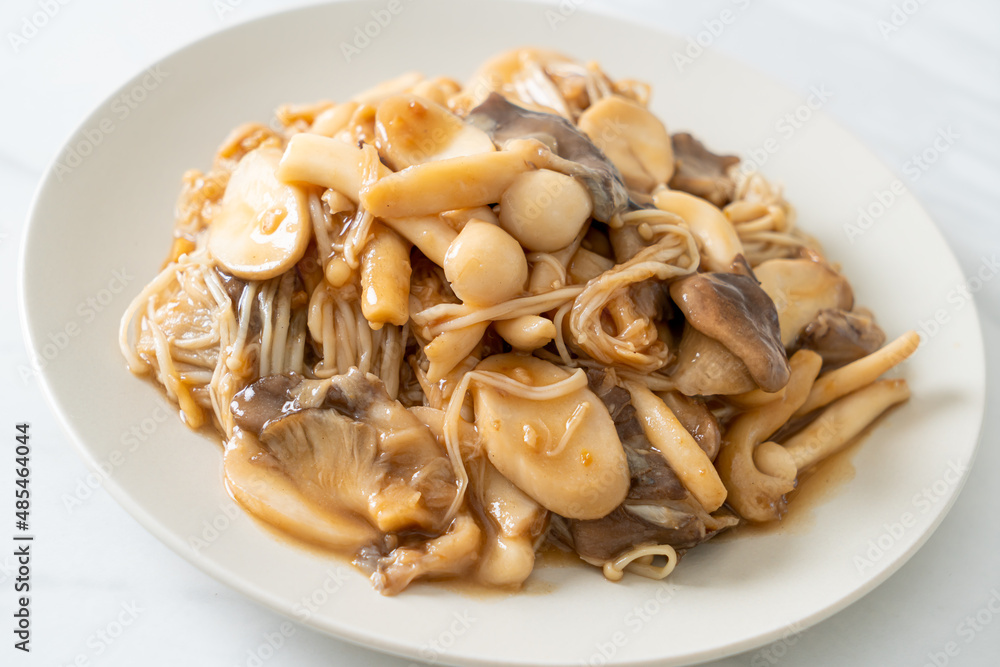 Stir fried mixed mushroom with oyster sauce Stir fried mixed mushroom with oyster sauce