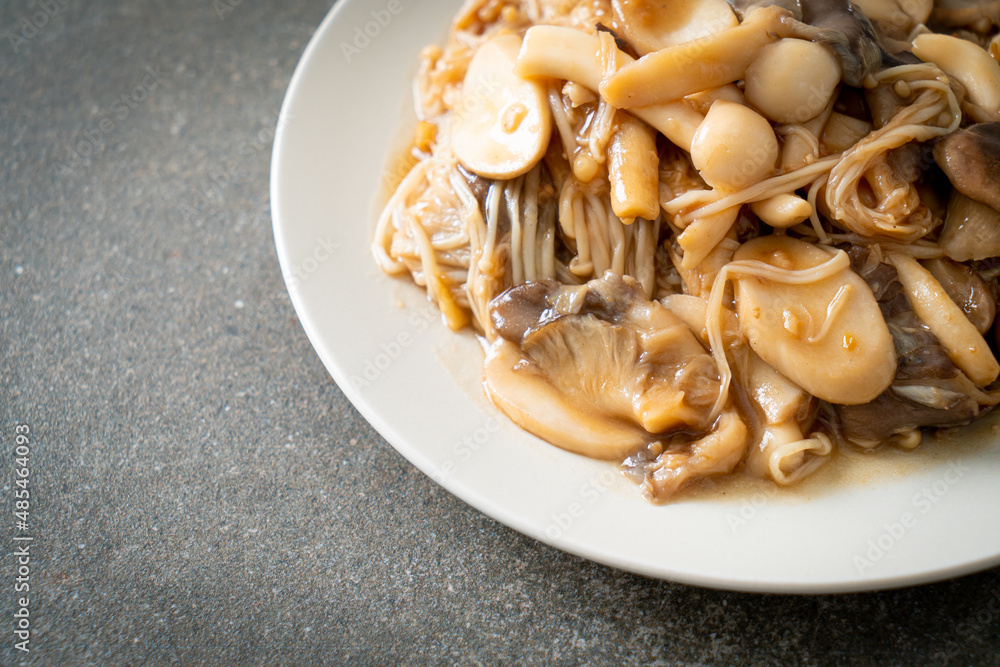 Stir fried mixed mushroom with oyster sauce Stir fried mixed mushroom with oyster sauce
