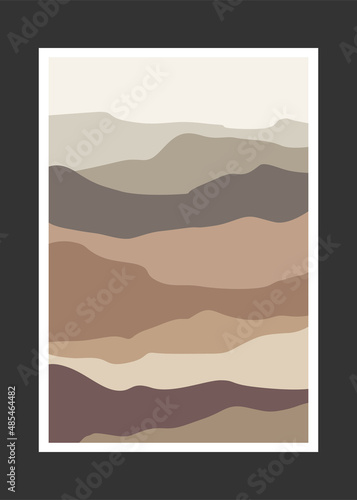 Abstract mountain painting, Abstract background, Premium Vector