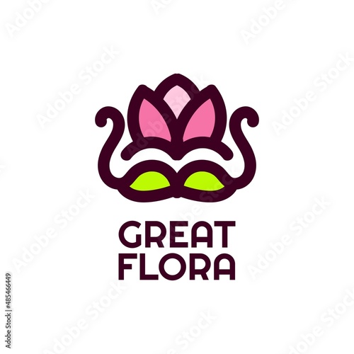 great flora flower nature logo concept design illustration
