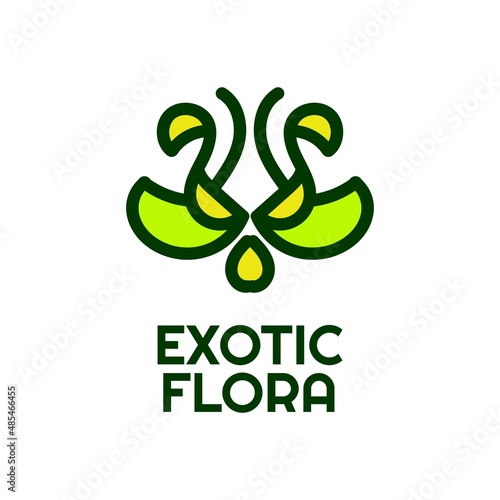 exotic flora flower nature logo concept design illustration