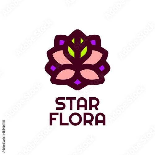 star flora flower nature logo concept design illustration