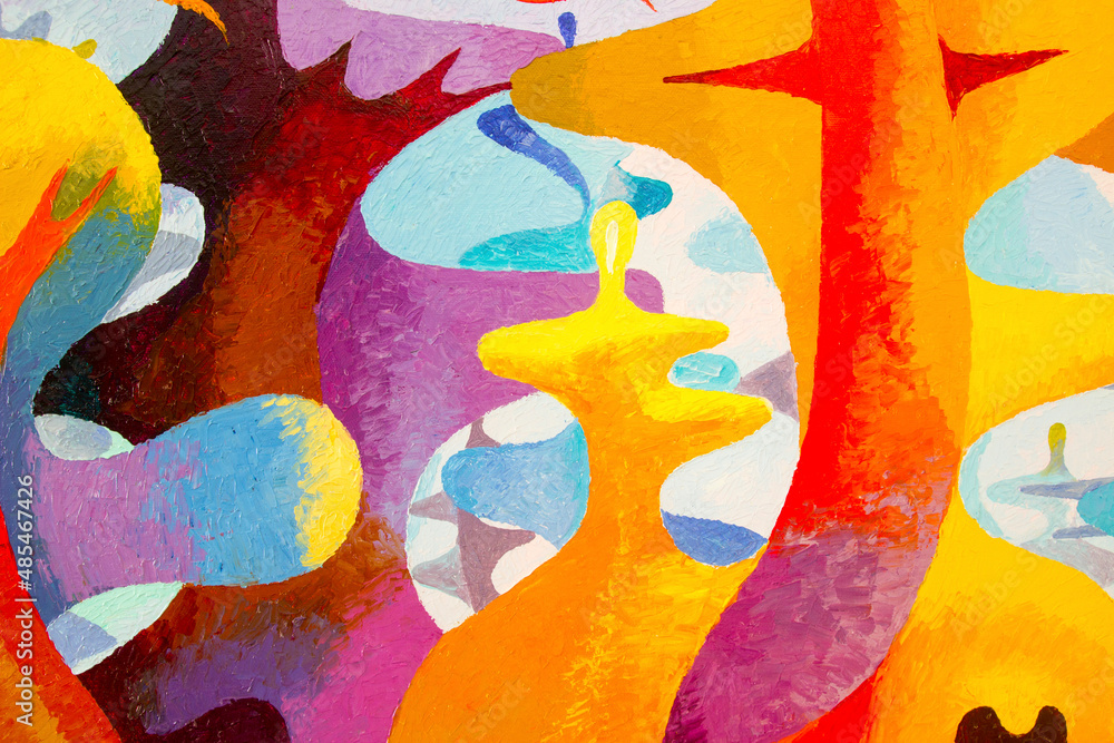 Obraz premium Painting abstract art original oil and acrylic color on canvas.