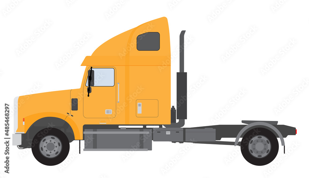 Color image of a cargo tractor. Vector illustration.