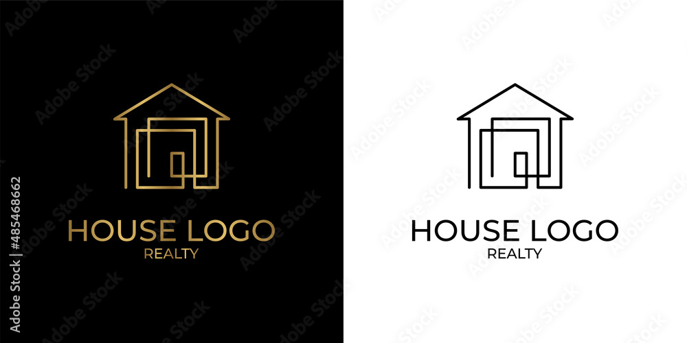 minimalist and elegant continuous line house logo for real estate, construction, interior, exterior home decoration minimalist and elegant continuous line house logo for real estate, construction, interior, exterior home decoration