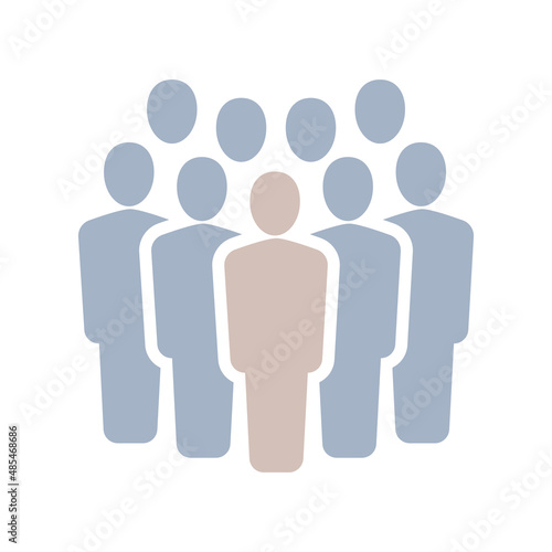 Crowd of people icon,Vector silhouette illustration