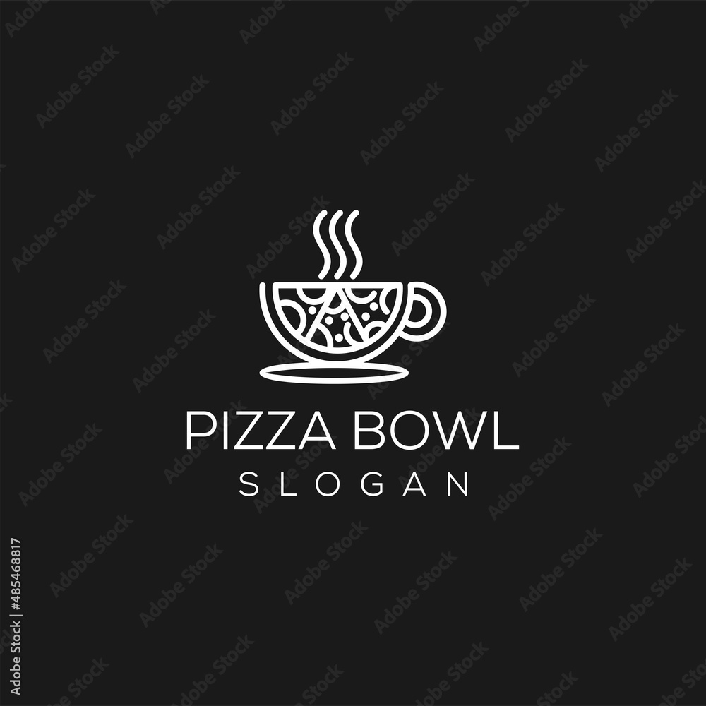 Pitzza logo and coffee cup logo template design