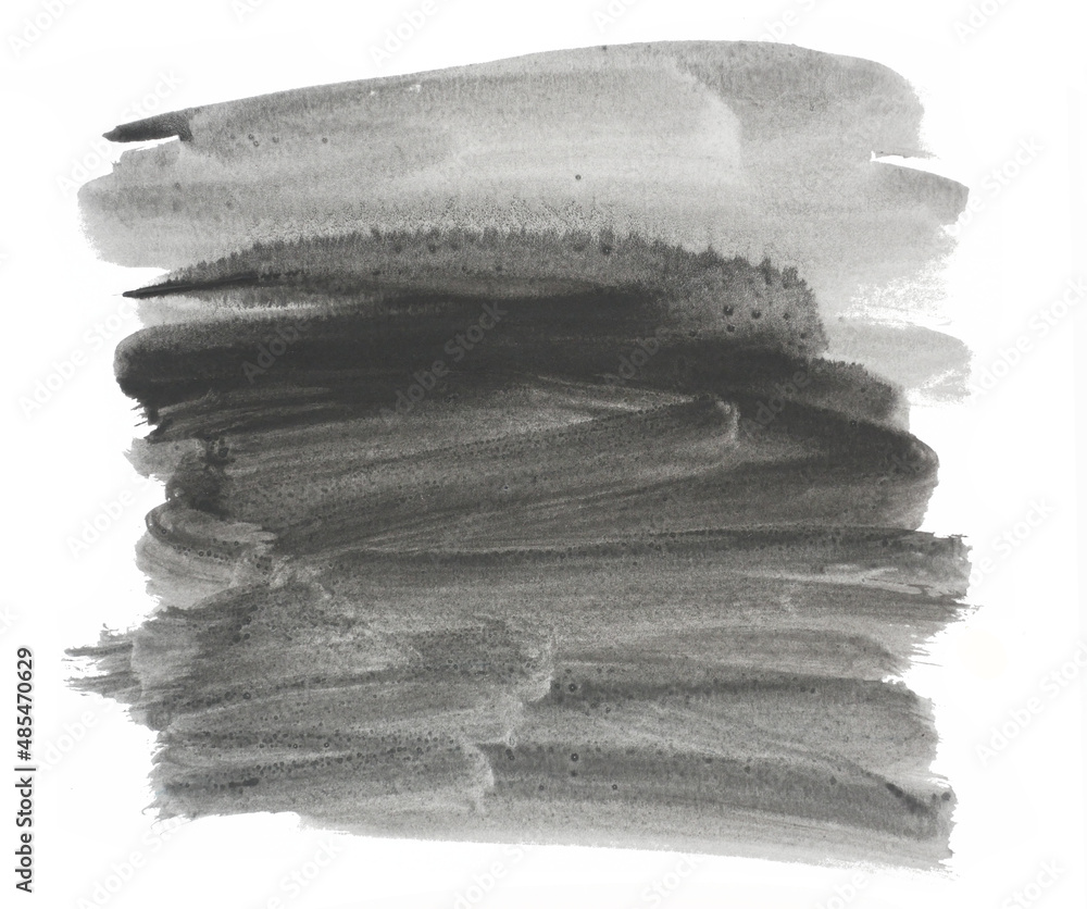 Color gradient from dark to light , Black sand gray tains flow isolated on white surface , Illustration abstract and bright background from watercolor hand draw on paper Color gradient from dark to light , Black sand gray tains flow isolated on white surface , Illustration abstract and bright background from watercolor hand draw on paper