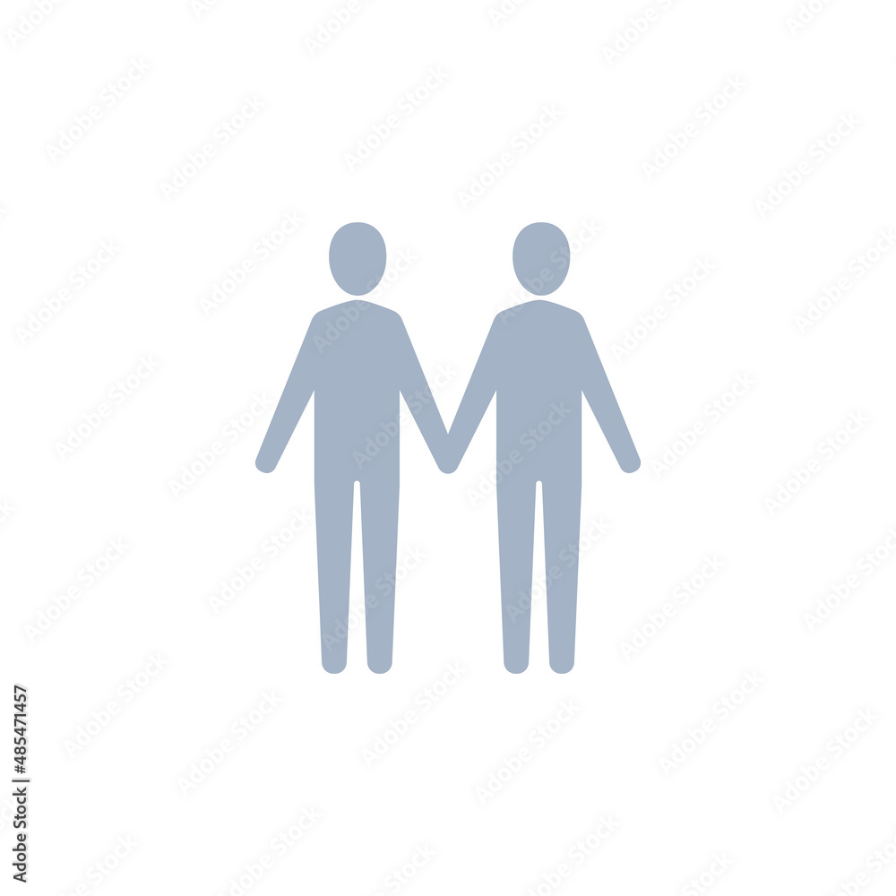 People holding hands icon, Vector silhouette illustration