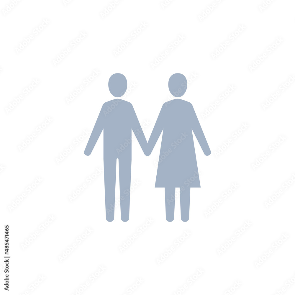 People holding hands icon, Men and Women, Couple, Vector silhouette illustration People holding hands icon, Men and Women, Couple, Vector silhouette illustration