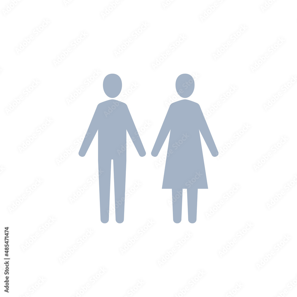 People icon, Men and Women, Couple, Vector silhouette illustration