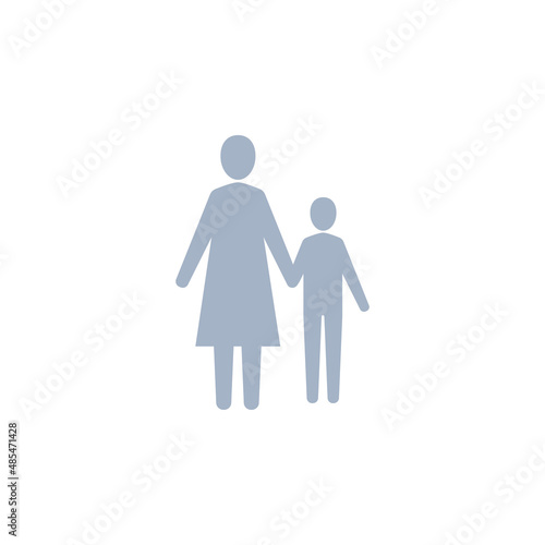 Family icon  Mother and children icon  Vector silhouette illustration