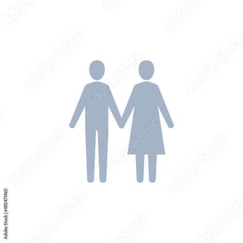 People holding hands icon  Men and Women  Couple  Vector silhouette illustration