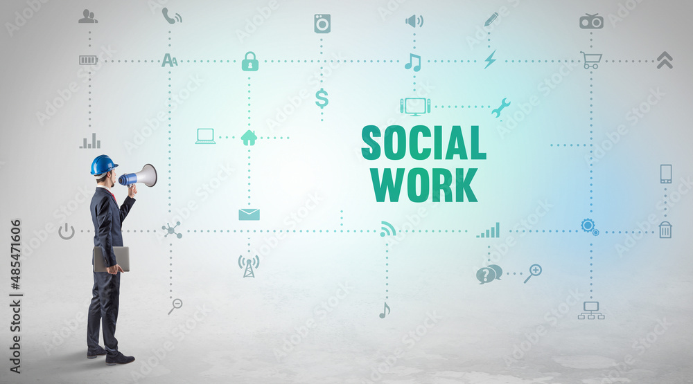 Engineer working on a new social media Engineer working on a new social media