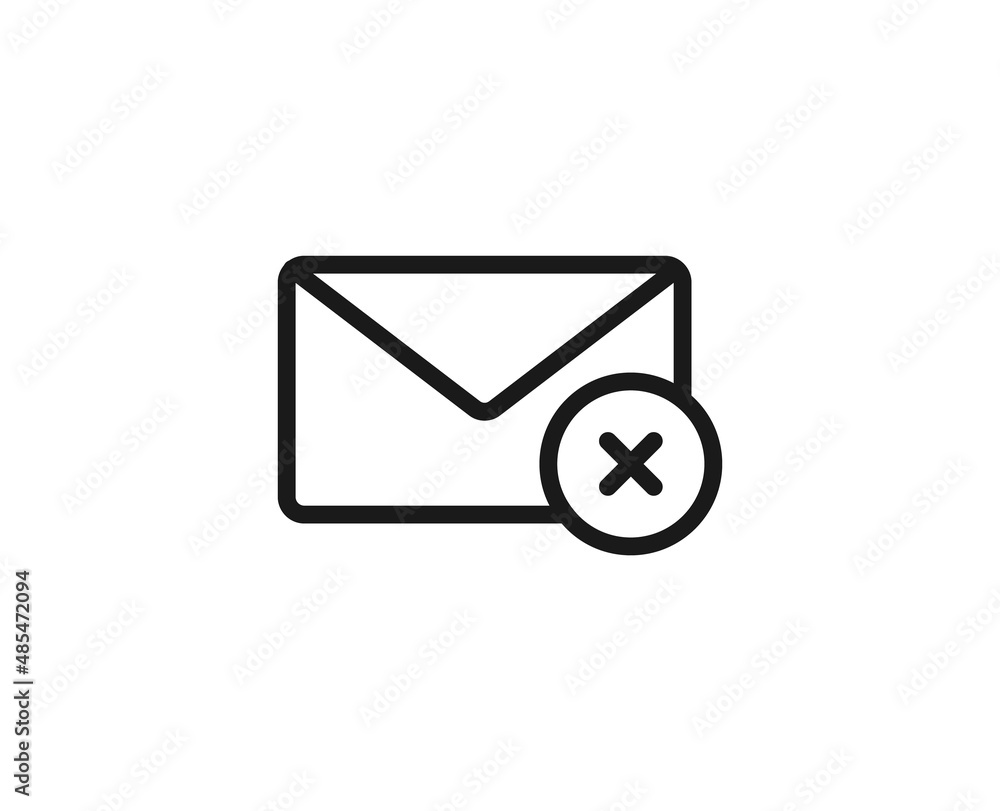 Mail line icon on white background Mail line icon on white background