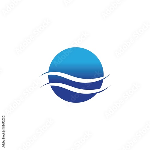 water wave logo design template