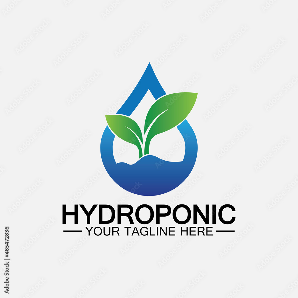 Obraz premium Hydroponic logo vector icon illustration design