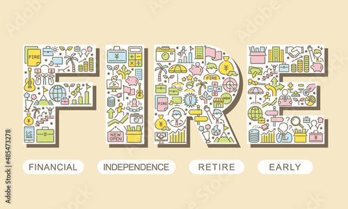 FIRE　デザイン文字　Financial Independence Retire Early