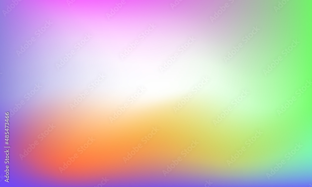 Abstract blurred colorful gradient background with white, green, purple, pink and orange color combination