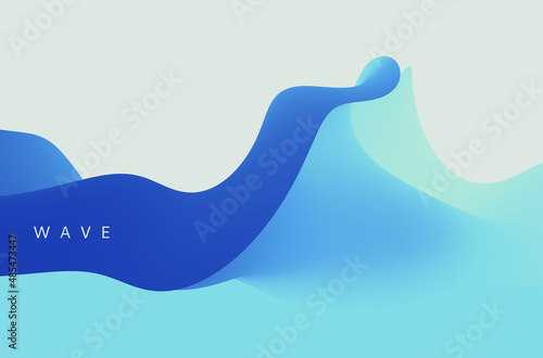 3D abstract wavy background with modern gradient colors. Motion sound wave. Vector illustration for banner, flyer, brochure, booklet, presentation or websites design.