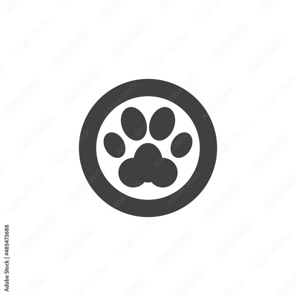 Animal paw print vector icon