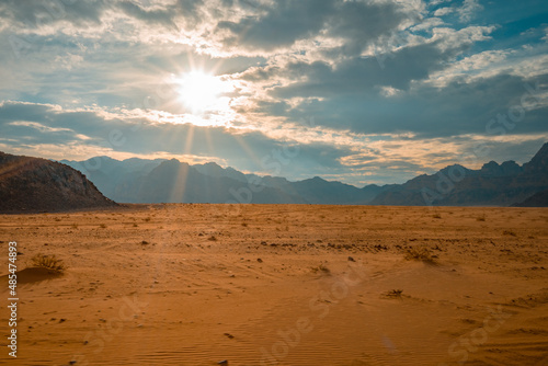 Sun and Wadi Rum