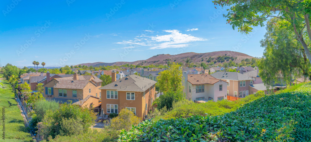 Fenced residential area at Ladera Ranch in Southern California