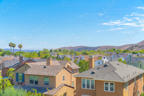 Ladera Ranch neighborhood with asphalt composite shingles roofs photo