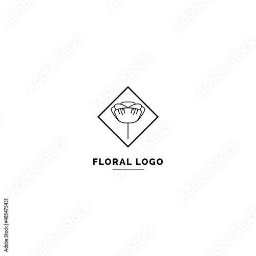 Simple and clean floral logo template. Minimal style logo for business and branding identity.