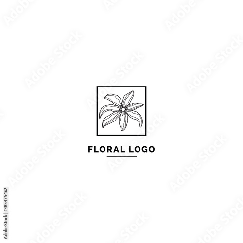 Simple and clean floral logo template. Minimal style logo for business and branding identity.