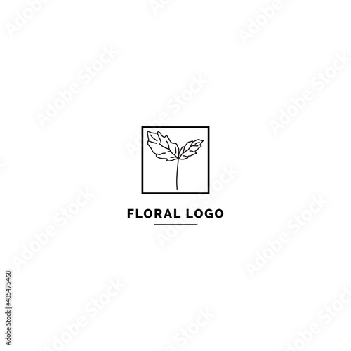 Simple and clean floral logo template. Minimal style logo for business and branding identity.