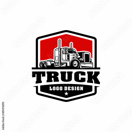 Trucking company logo template, Premium vector logo design isolated. Ready made logo concept
