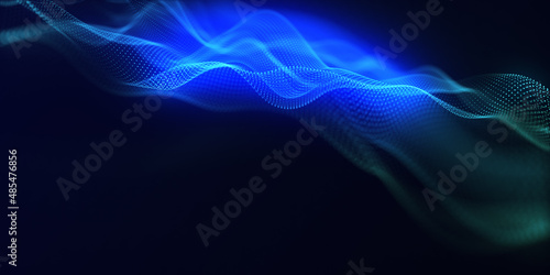  Futuristic coding or Artificial Intelligence concept. science fiction background of glowing particles with depth of field and bokeh. artificial intelligence. abstract technology background. 